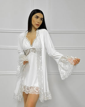 Conjunto La.Marquise D’Or Camisola, Robe e Calcinha